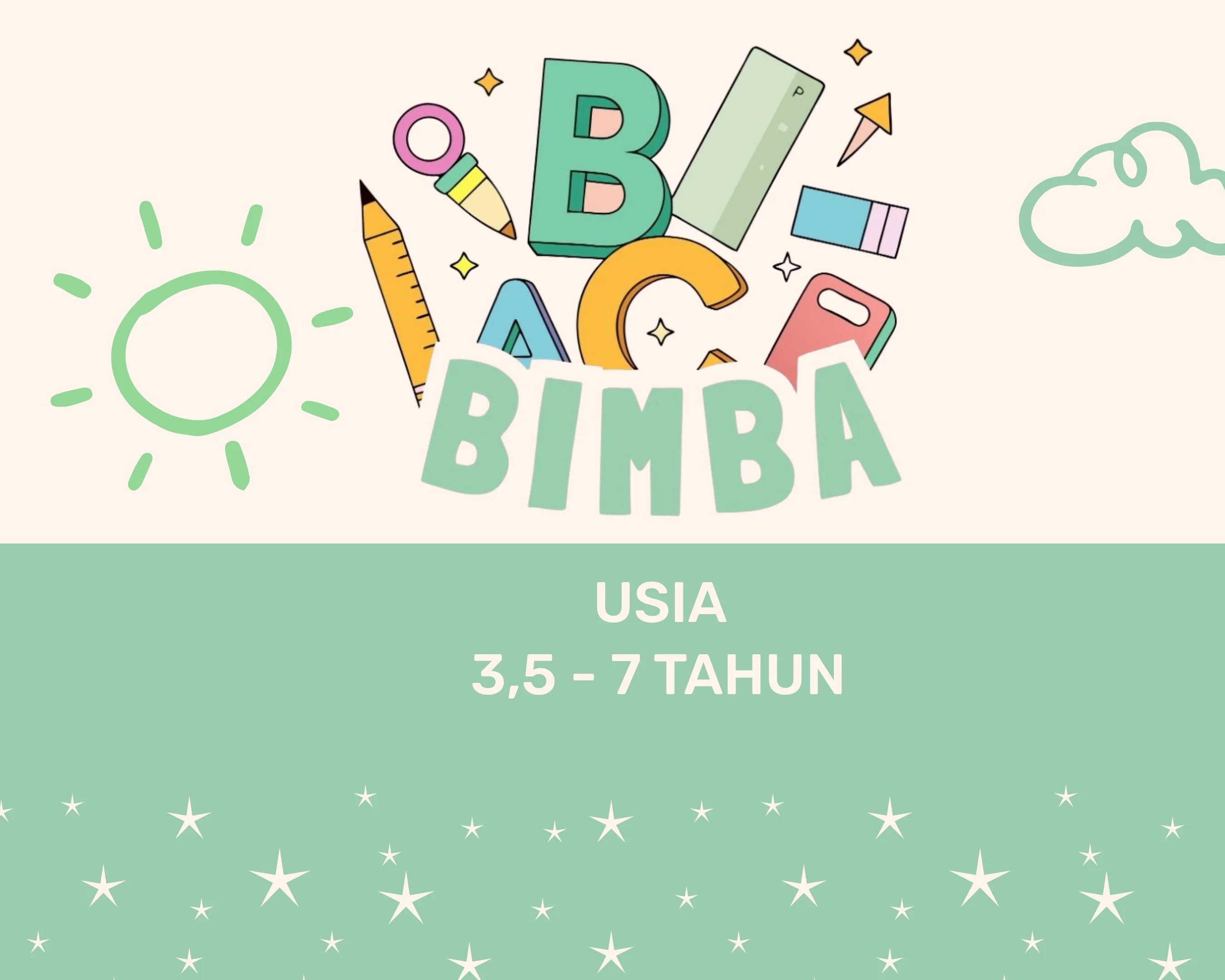 Anak belajar membaca dan menulis dengan metode fun learning di kelas Bimba
